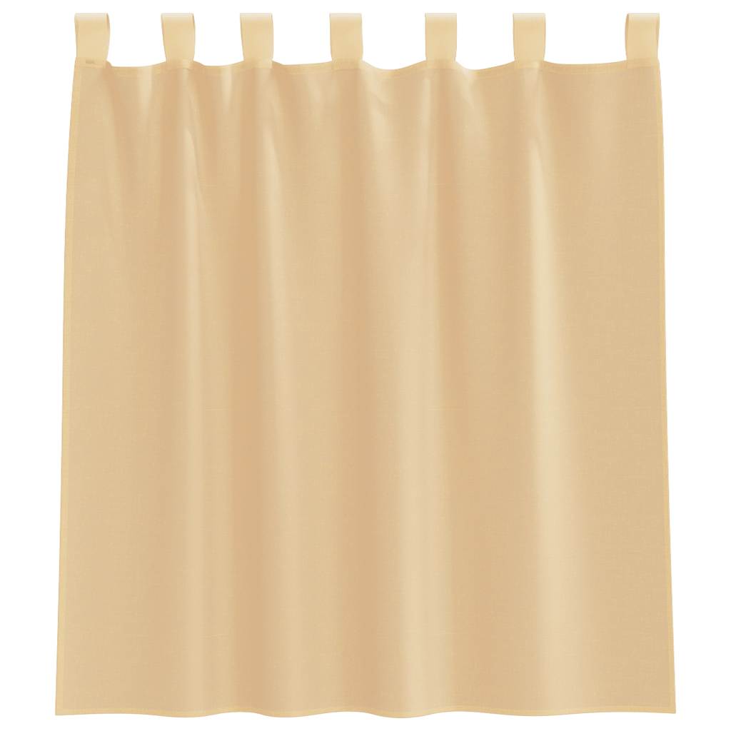 Voile Vorhänge mit Stangentaschen 2 Stk. Sandfarbe