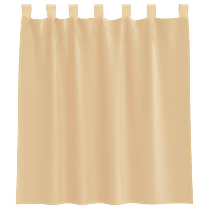 Voile Vorhänge mit Stangentaschen 2 Stk. Sandfarbe