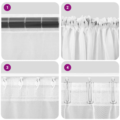 Voile Vorhänge mit Stangentaschen 2 Stk. Sandfarbe