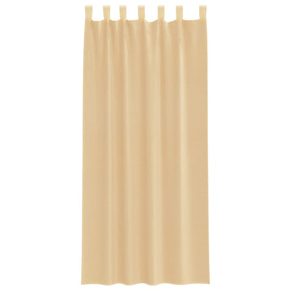 Voile Vorhänge mit Stangentaschen 2 Stk. Sandfarbe