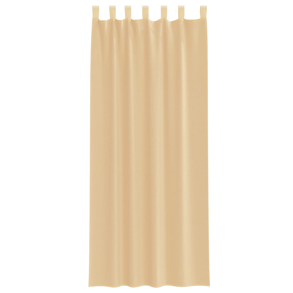 Voile Vorhänge mit Stangentaschen 2 Stk. Sandfarbe