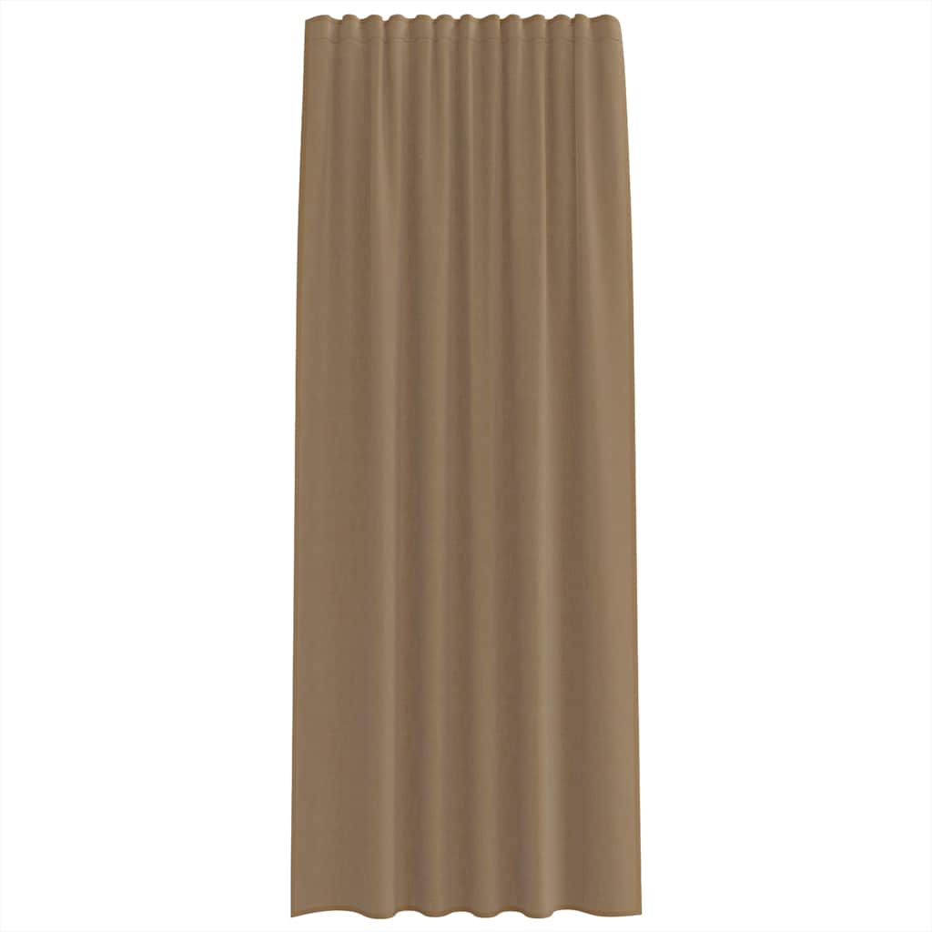 Voile Vorhänge mit Stangentaschen 2 Stk. Hellbraun