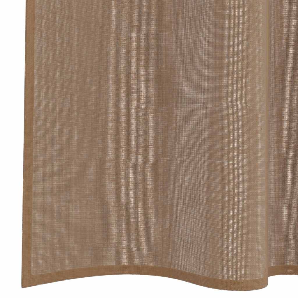 Voile Vorhänge mit Stangentaschen 2 Stk. Hellbraun