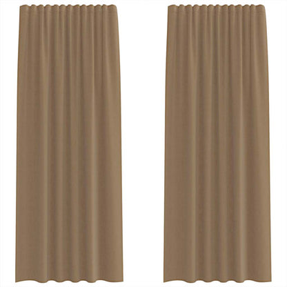 Voile Vorhänge mit Stangentaschen 2 Stk. Hellbraun