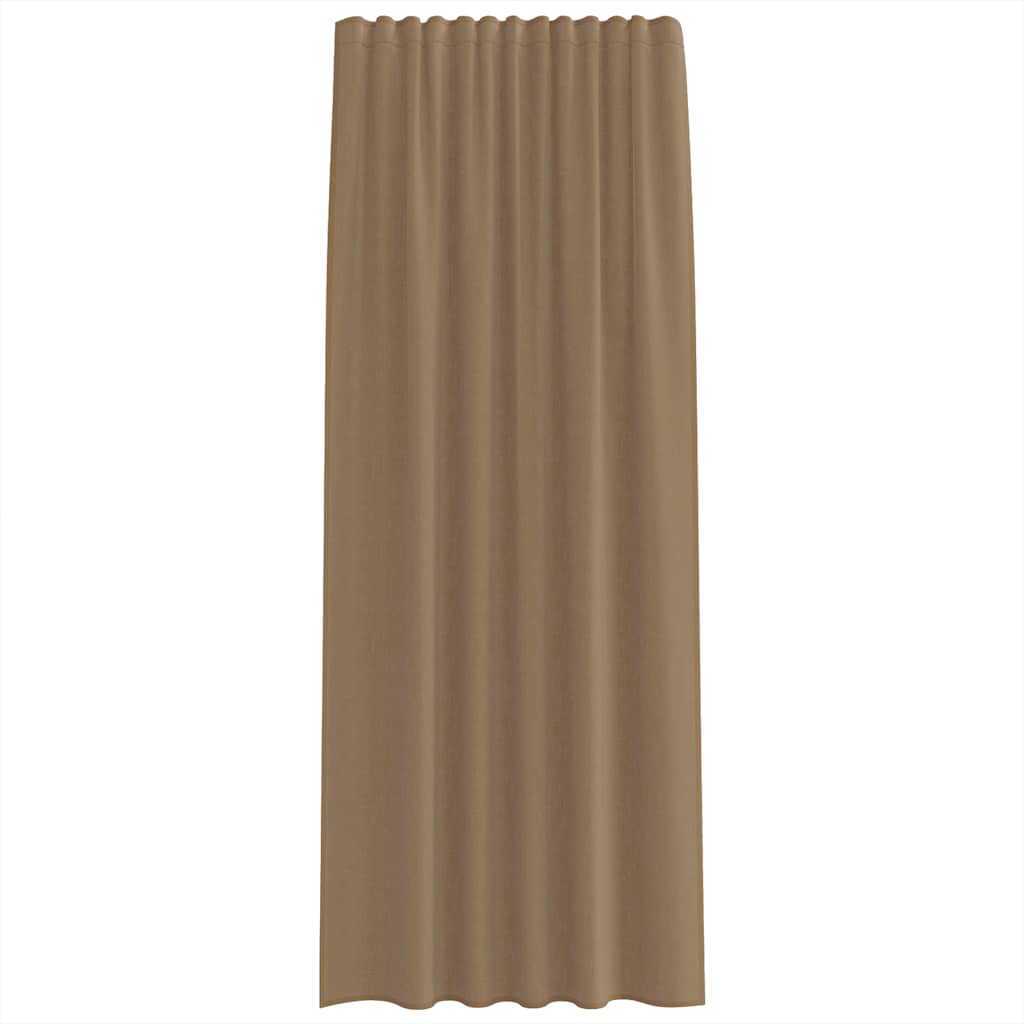 Voile Vorhänge mit Stangentaschen 2 Stk. Hellbraun