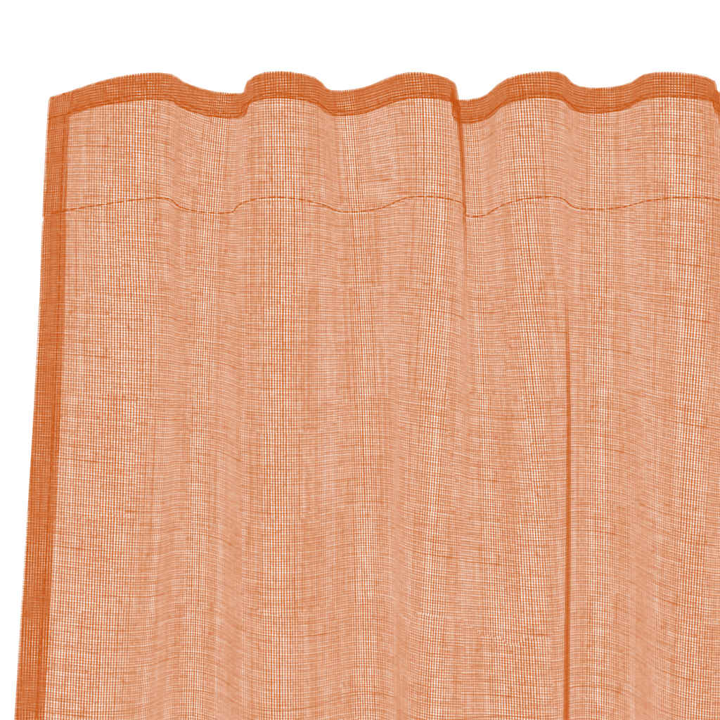 Voile Vorhänge mit Stangentaschen 2 Stk. Terrakotta