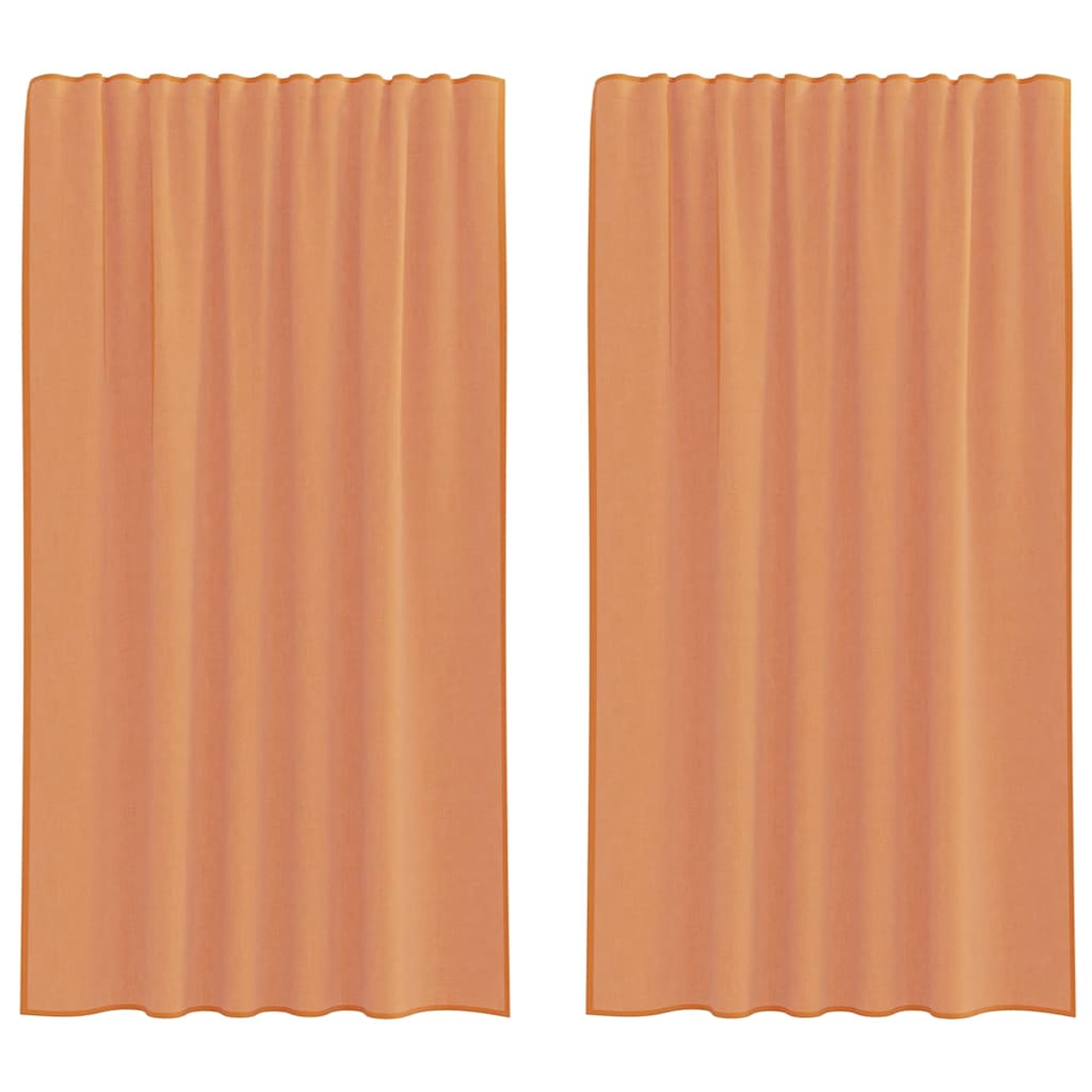 Voile Vorhänge mit Stangentaschen 2 Stk. Terrakotta