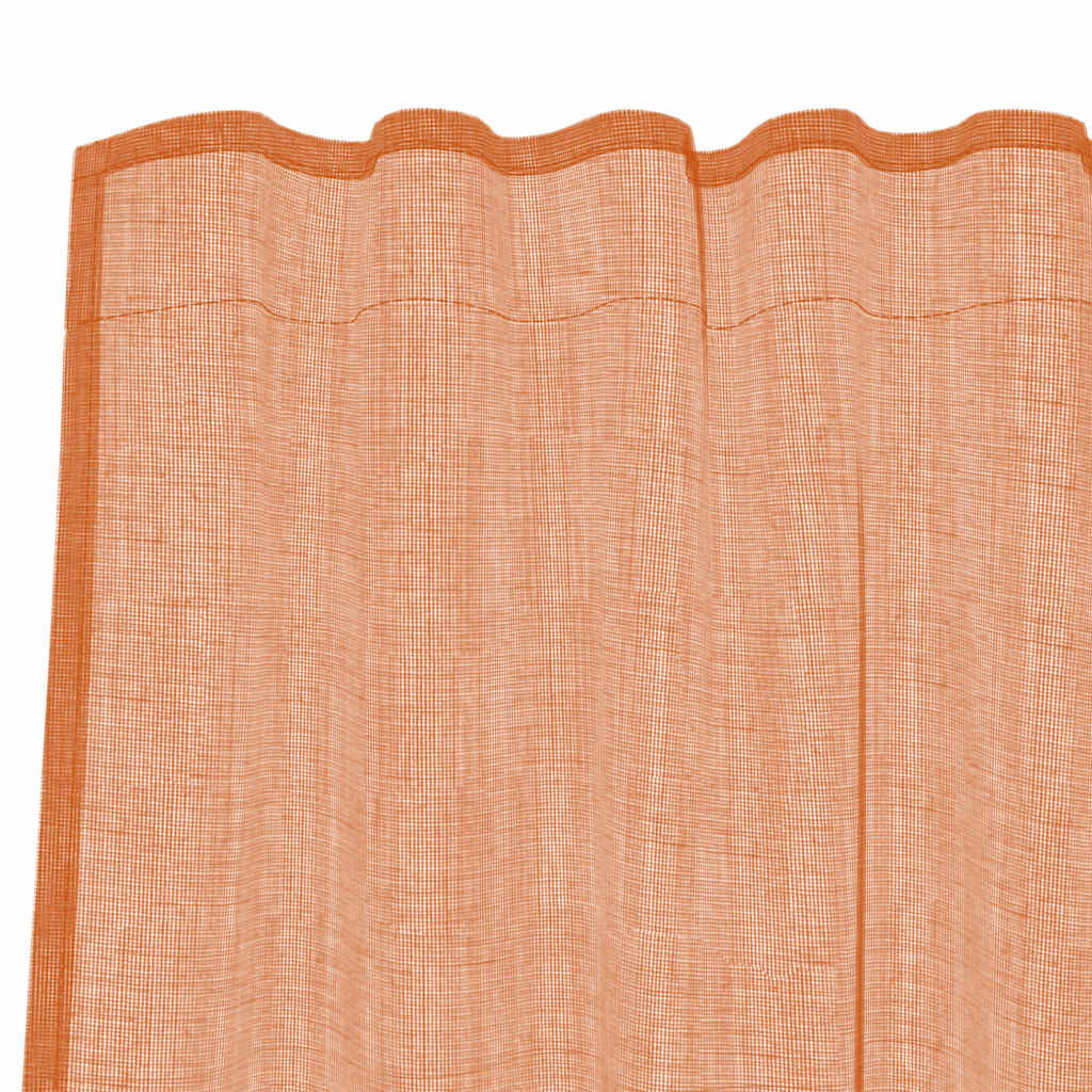 Voile Vorhänge mit Stangentaschen 2 Stk. Terrakotta