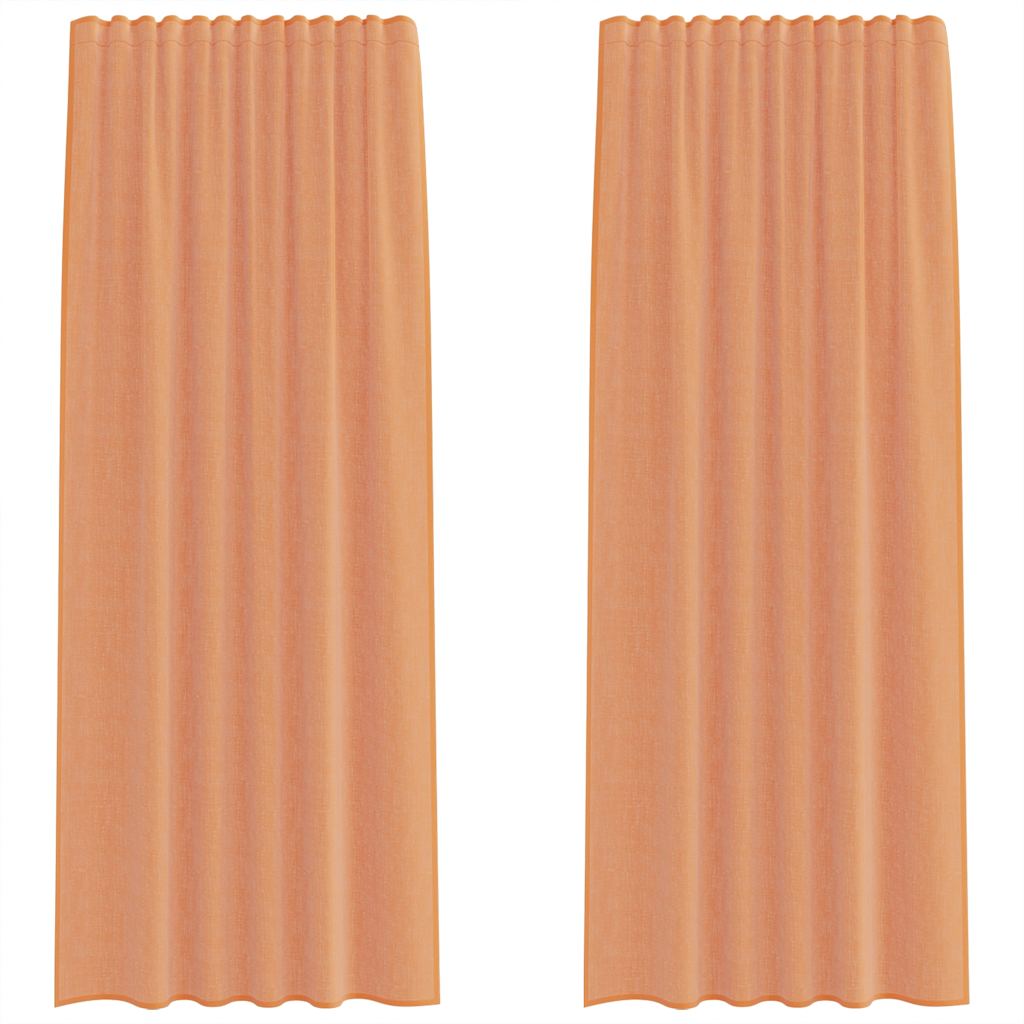 Voile Vorhänge mit Stangentaschen 2 Stk. Terrakotta