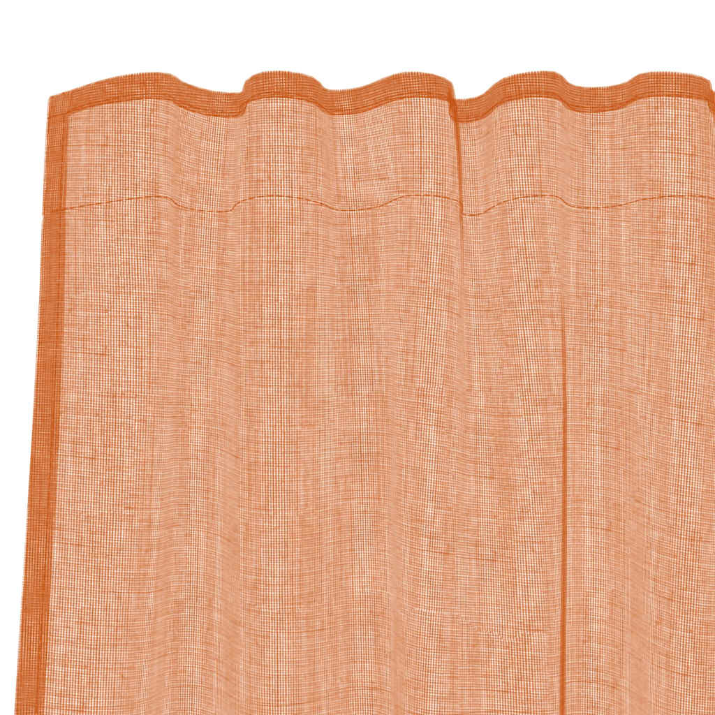 Voile Vorhänge mit Stangentaschen 2 Stk. Terrakotta