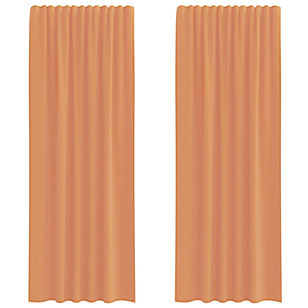 Voile Vorhänge mit Stangentaschen 2 Stk. Terrakotta
