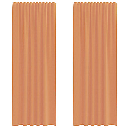 Voile Vorhänge mit Stangentaschen 2 Stk. Terrakotta