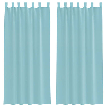 Voile Vorhänge mit Stangentaschen 2 Stk. Türkis