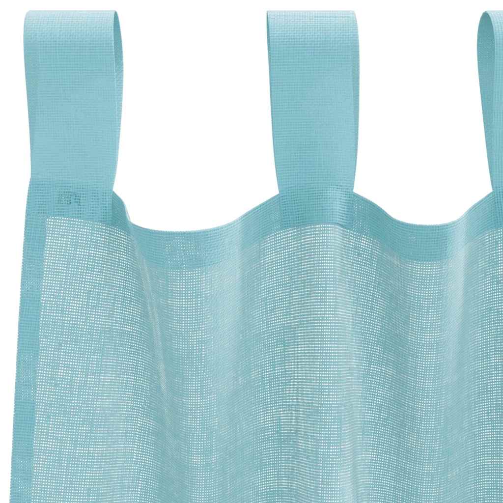 Voile Vorhänge mit Stangentaschen 2 Stk. Türkis