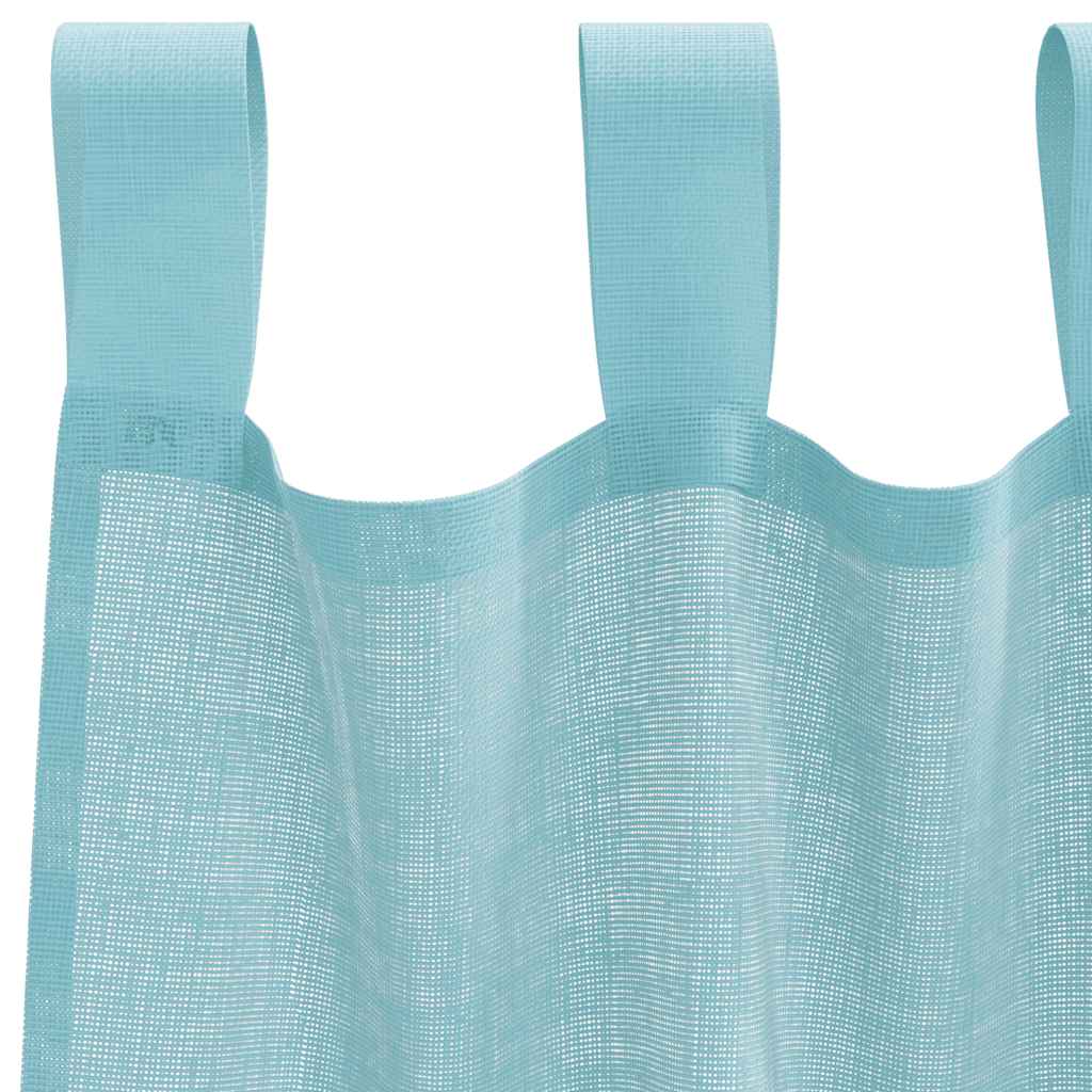 Voile Vorhänge mit Stangentaschen 2 Stk. Türkis