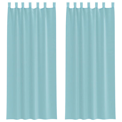 Voile Vorhänge mit Stangentaschen 2 Stk. Türkis
