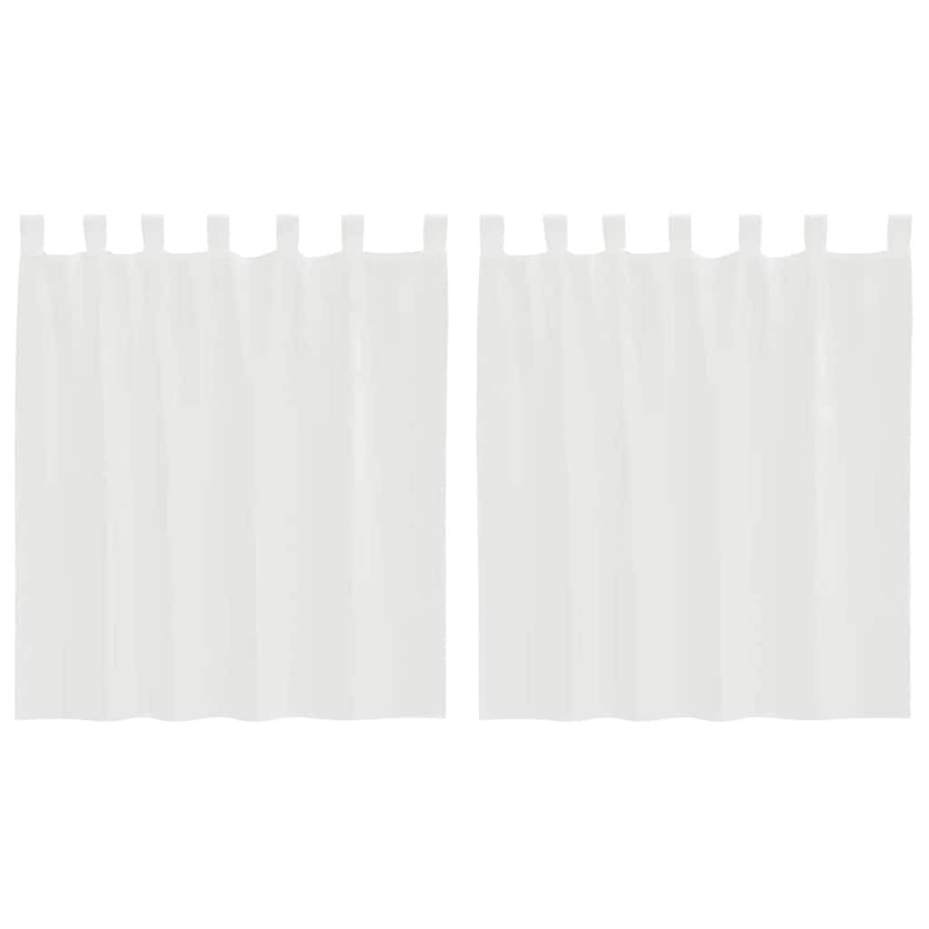Voile Vorhänge mit Stangentaschen 2 Stk. Weiß