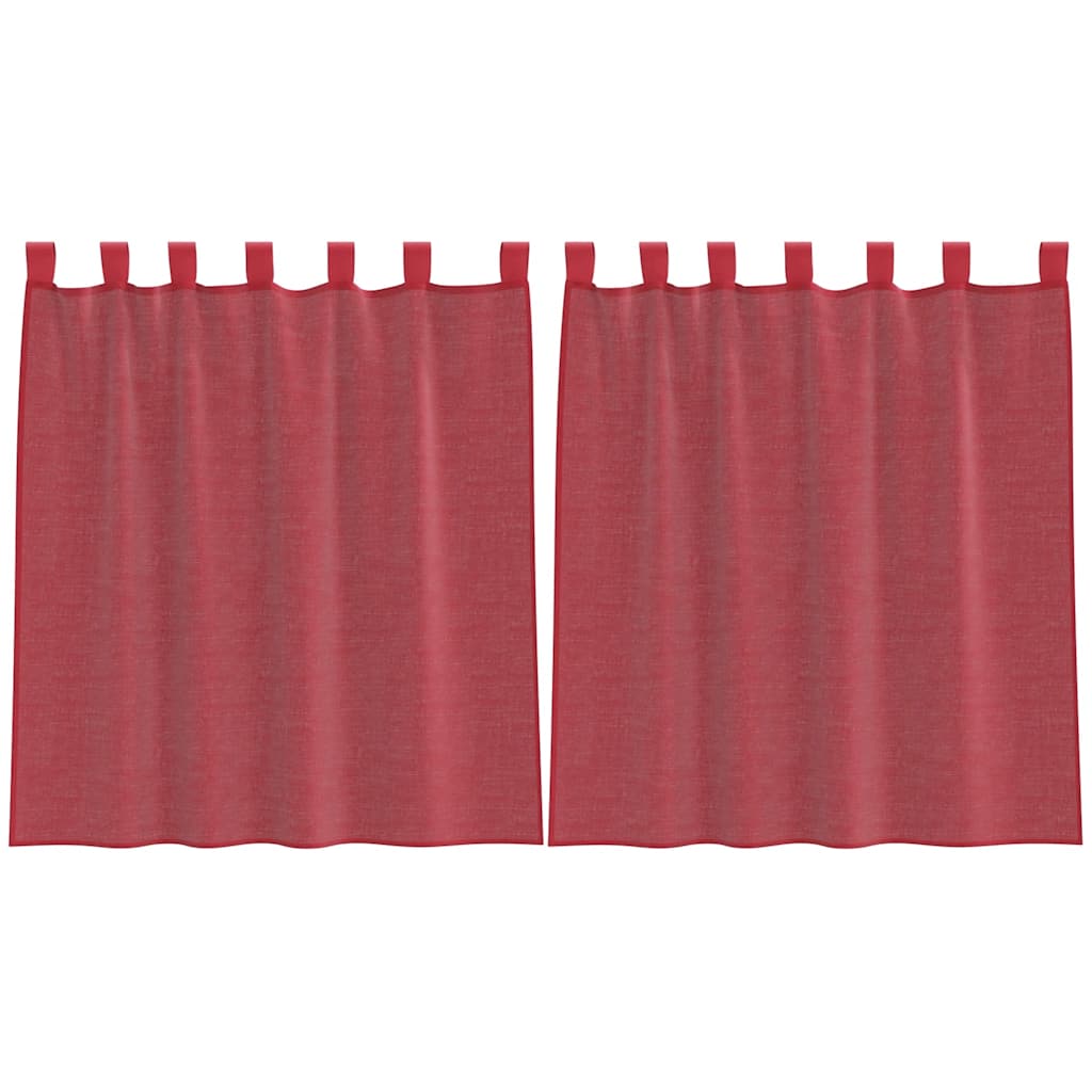Voile Vorhänge mit Stangentaschen 2 Stk. Weinrot