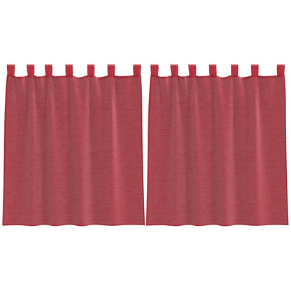 Voile Vorhänge mit Stangentaschen 2 Stk. Weinrot