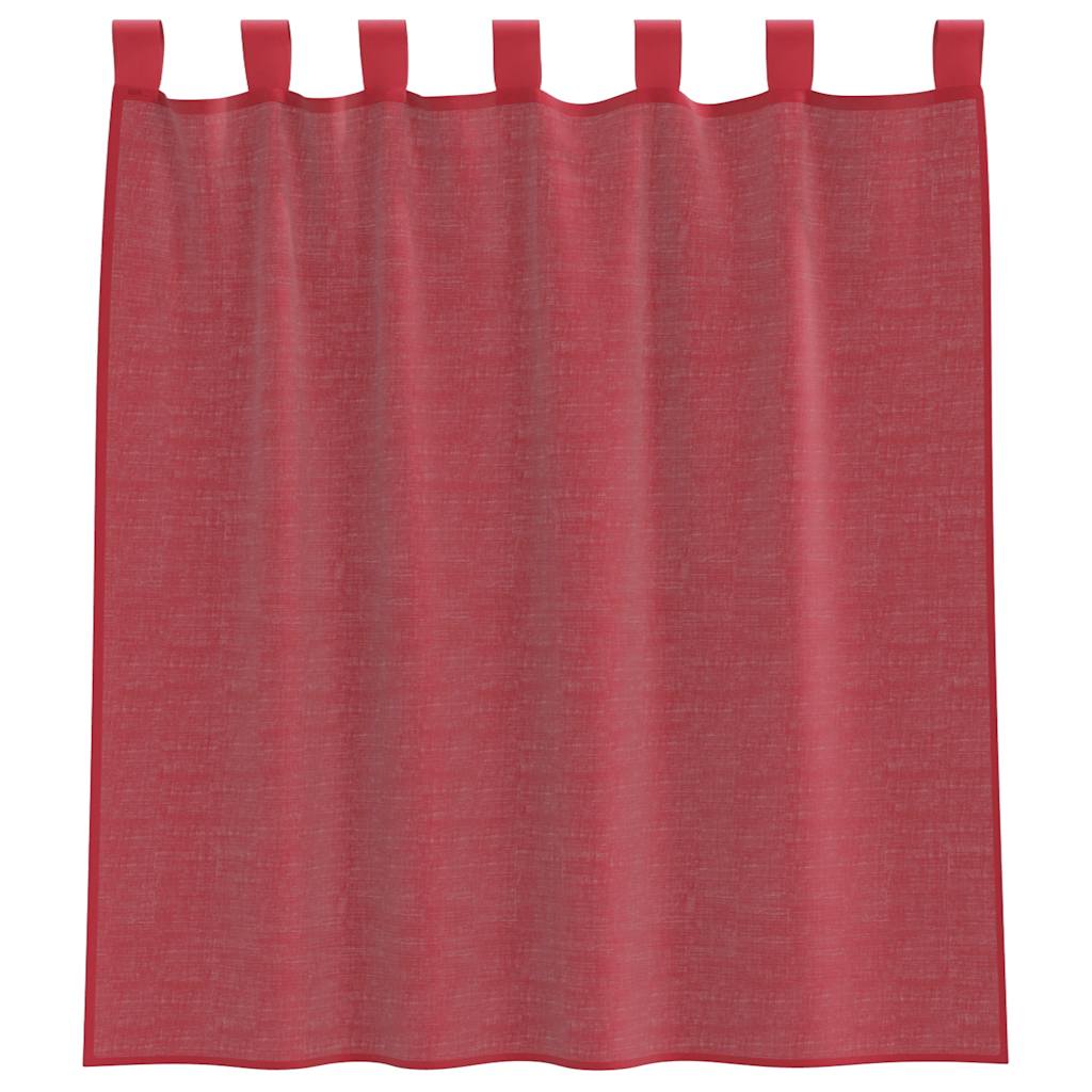 Voile Vorhänge mit Stangentaschen 2 Stk. Weinrot