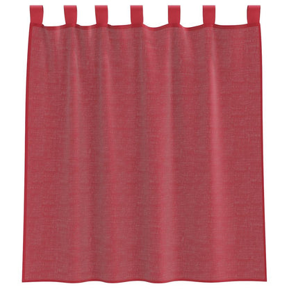 Voile Vorhänge mit Stangentaschen 2 Stk. Weinrot