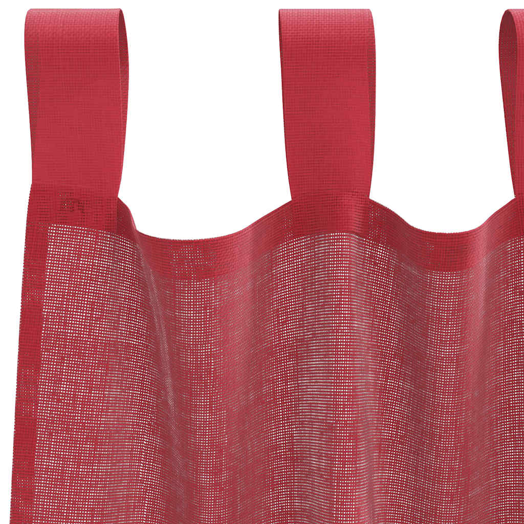 Voile Vorhänge mit Stangentaschen 2 Stk. Weinrot