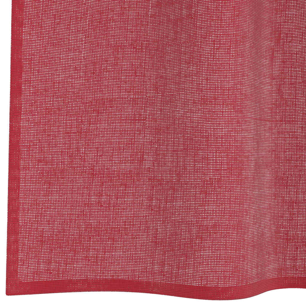 Voile Vorhänge mit Stangentaschen 2 Stk. Weinrot