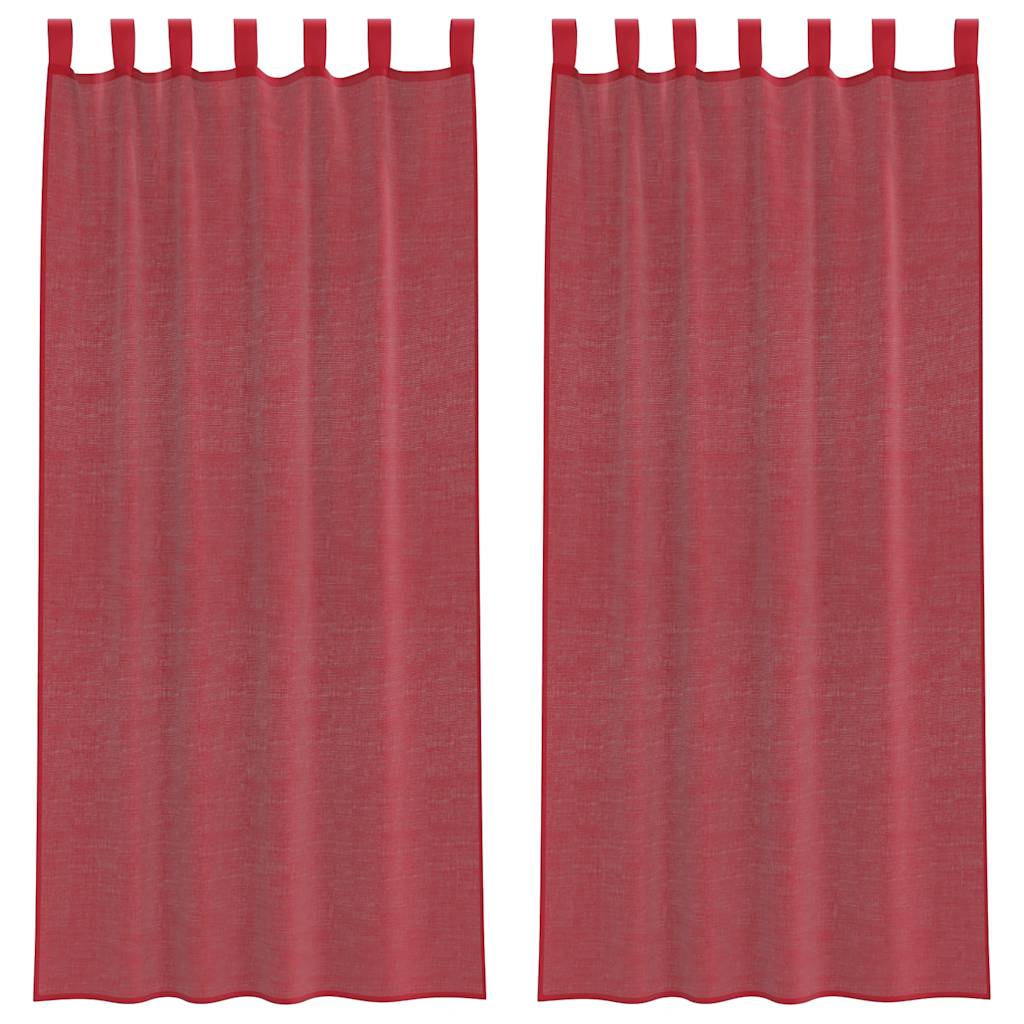 Voile Vorhänge mit Stangentaschen 2 Stk. Weinrot