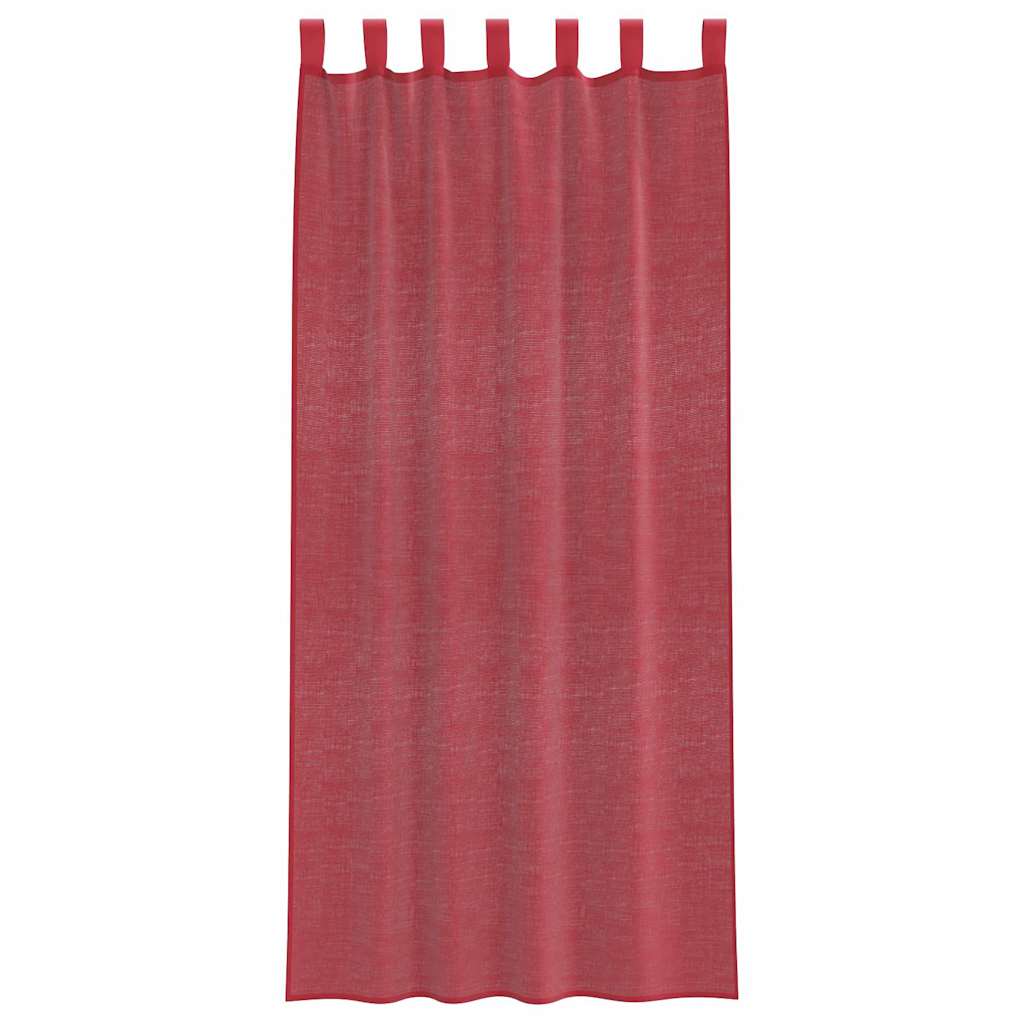 Voile Vorhänge mit Stangentaschen 2 Stk. Weinrot