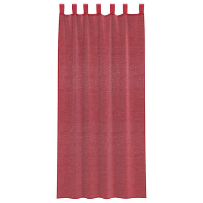 Voile Vorhänge mit Stangentaschen 2 Stk. Weinrot