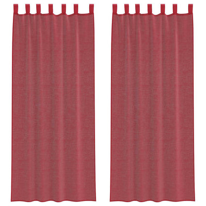 Voile Vorhänge mit Stangentaschen 2 Stk. Weinrot