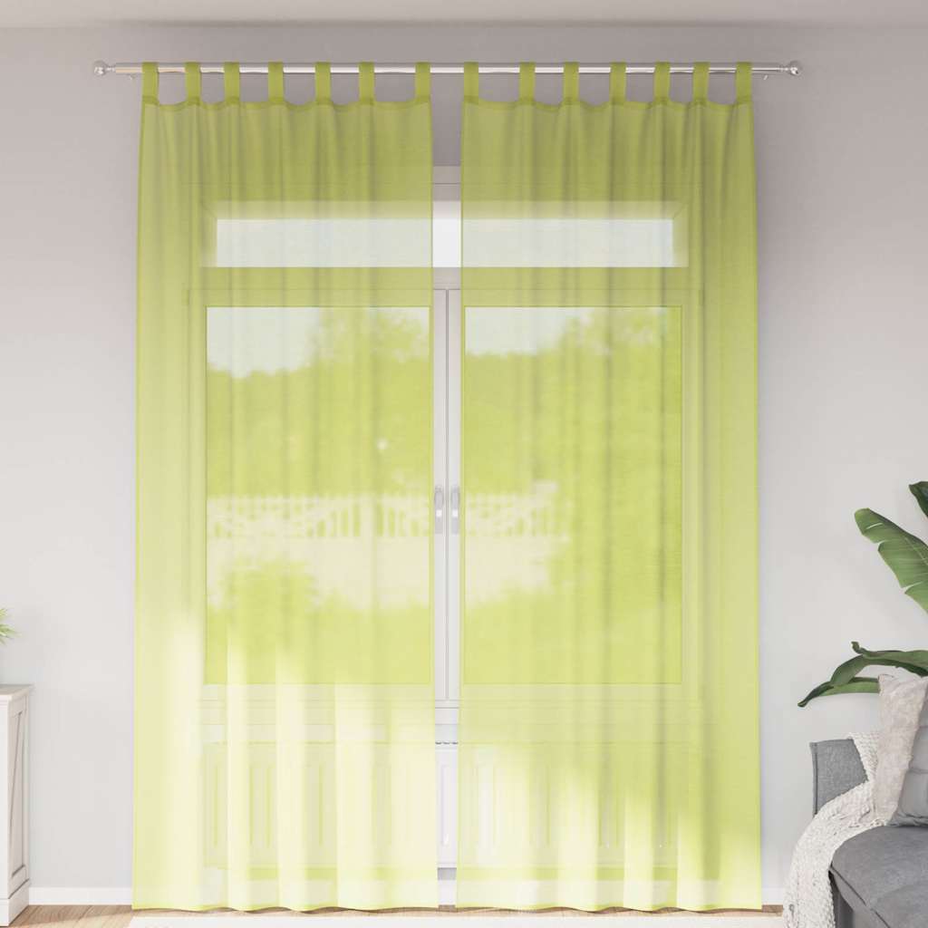 Voile Vorhänge mit Lasche 2 Stk. Apfelgrün