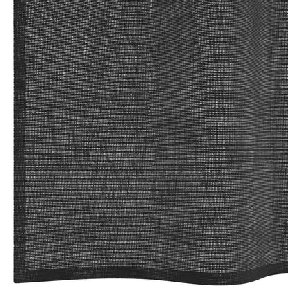 Voile Vorhänge mit Lasche 2 Stk. Schwarz