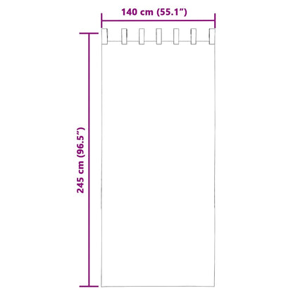 Voile Vorhänge mit Lasche 2 Stk. Schwarz
