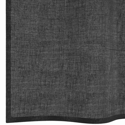 Voile Vorhänge mit Lasche 2 Stk. Schwarz