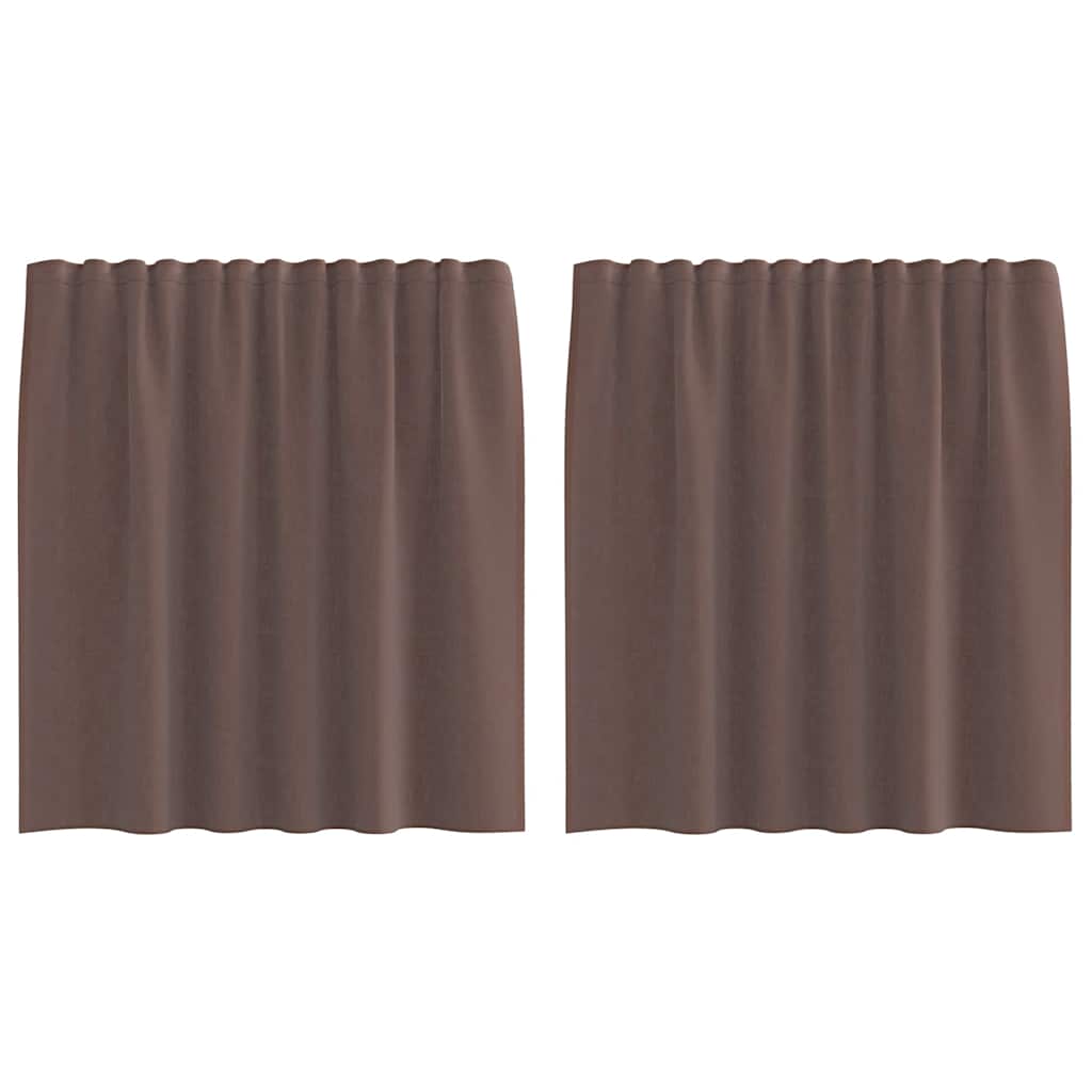 Voile Vorhänge mit Lasche 2 Stk. Braun