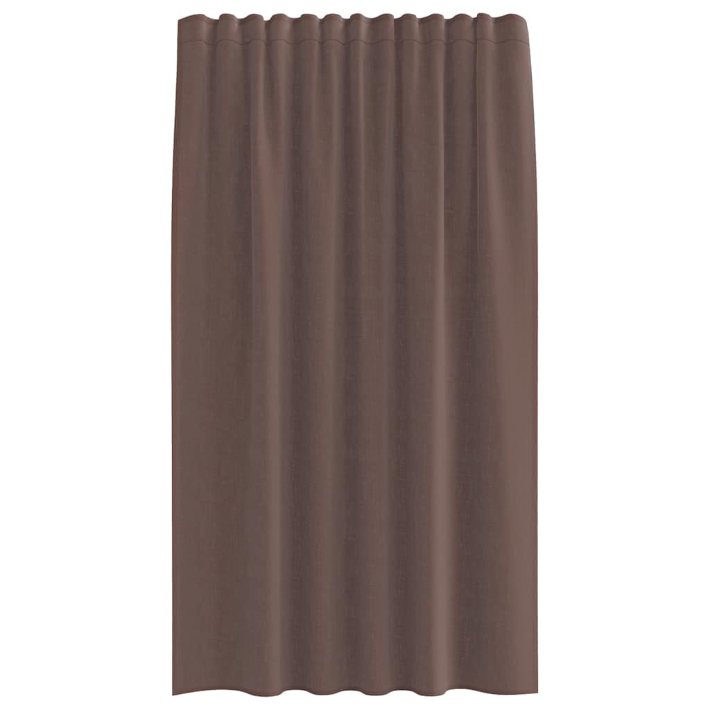 Voile Vorhänge mit Lasche 2 Stk. Braun