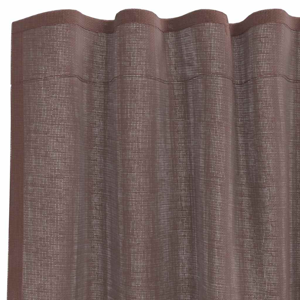 Voile Vorhänge mit Lasche 2 Stk. Braun