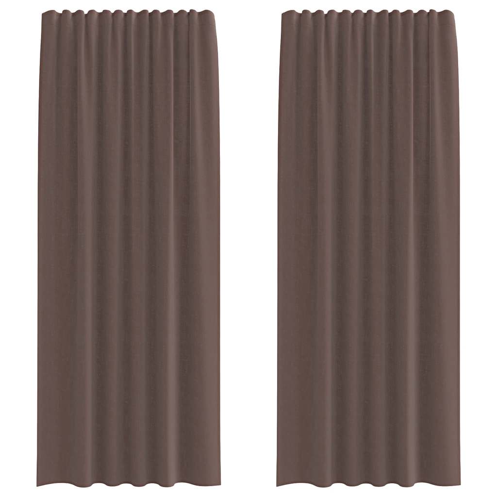 Voile Vorhänge mit Lasche 2 Stk. Braun