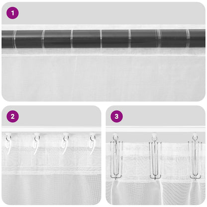 Voile Vorhänge mit Lasche 2 Stk. Braun