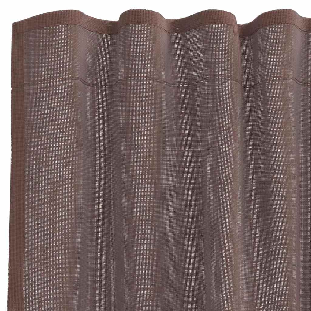 Voile Vorhänge mit Lasche 2 Stk. Braun