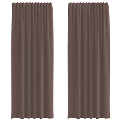 Voile Vorhänge mit Lasche 2 Stk. Braun