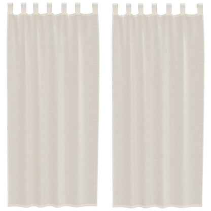 Voile Vorhänge mit Lasche 2 Stk. Creme