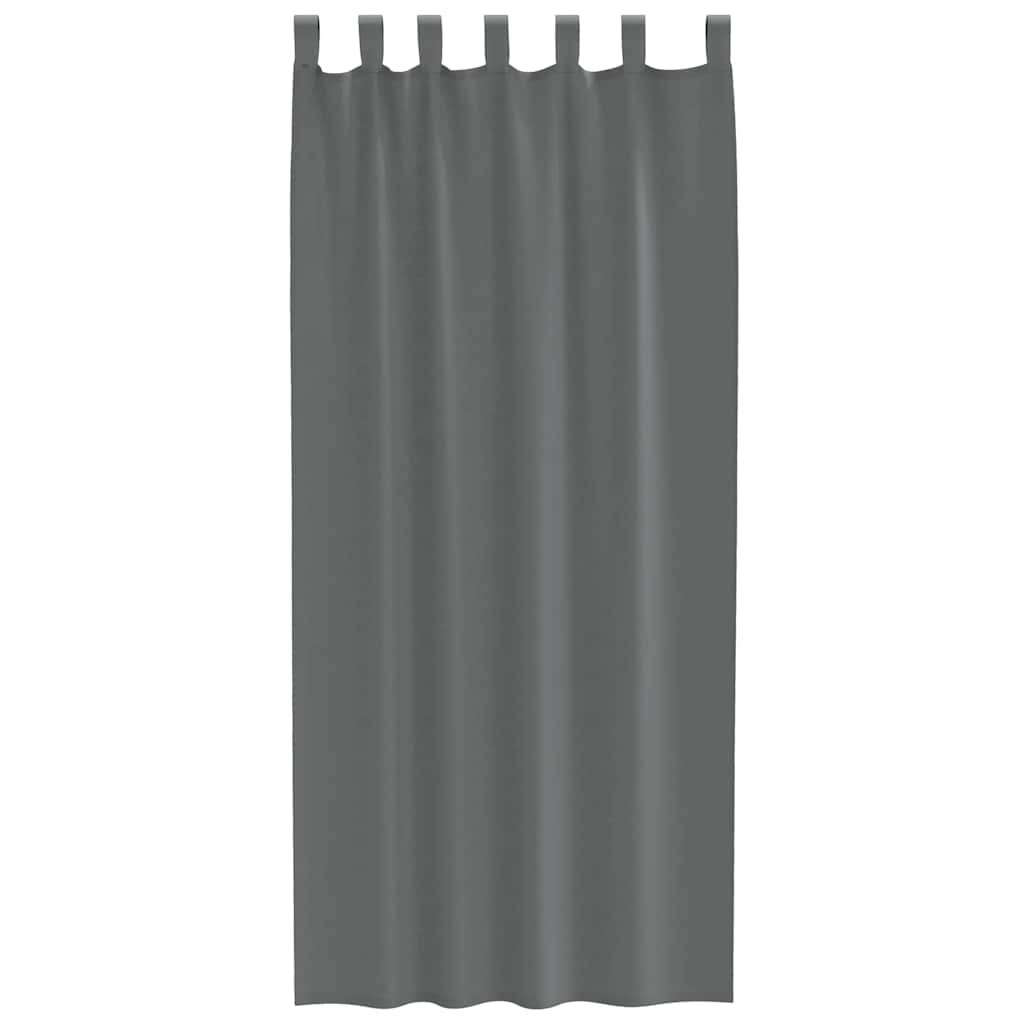 Voile Vorhänge mit Schlaufen 2 Stk. Dunkelgrau 140x245 cm