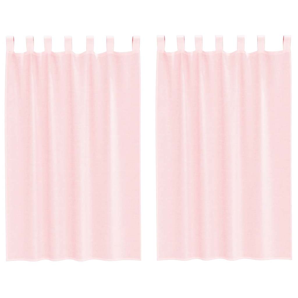 Voile Vorhänge mit Schlaufen 2 Stk. Hellrosa 140x175 cm
