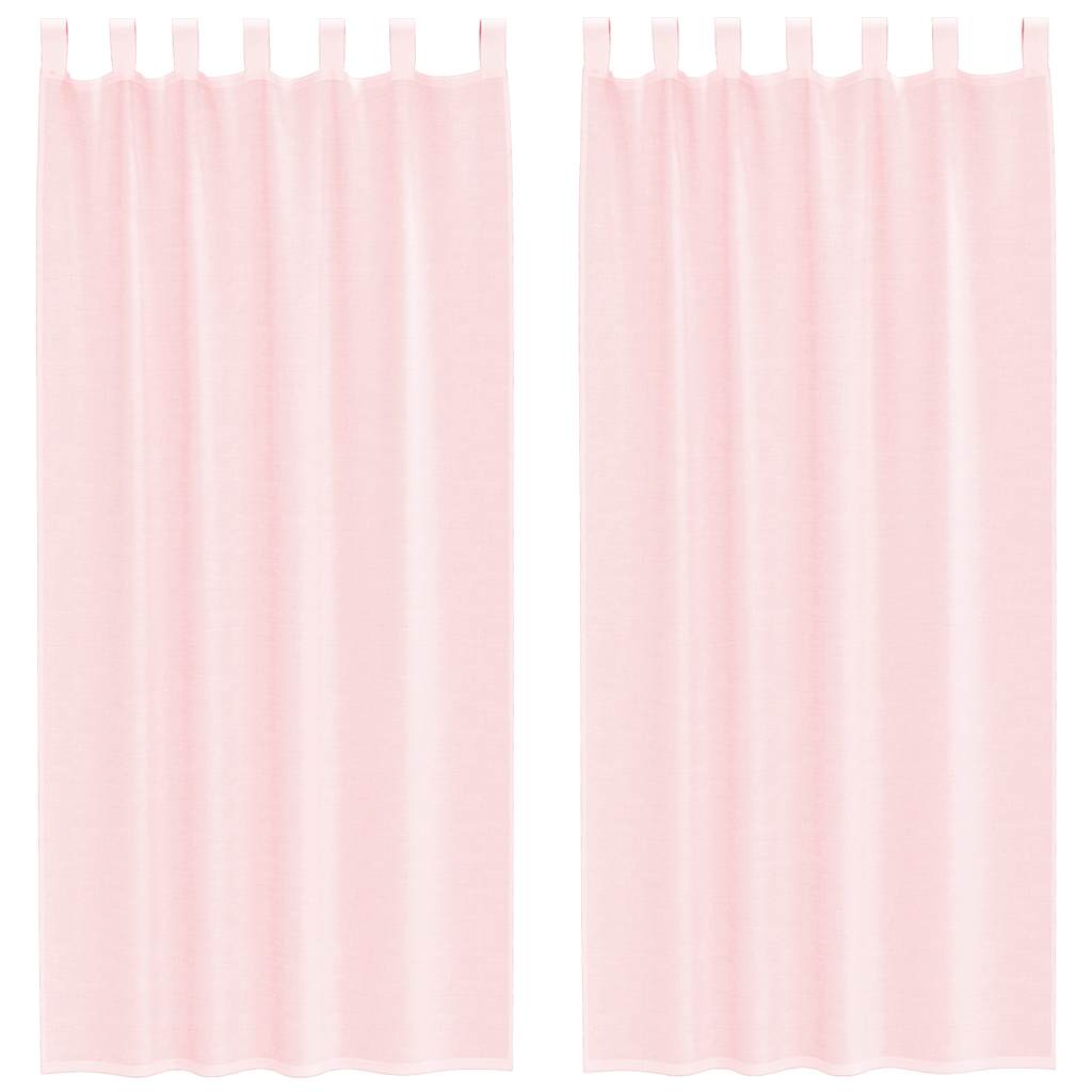 Voile Vorhänge mit Schlaufen 2 Stk. Hellrosa 140x245 cm