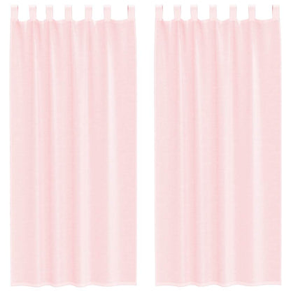 Voile Vorhänge mit Schlaufen 2 Stk. Hellrosa 140x245 cm