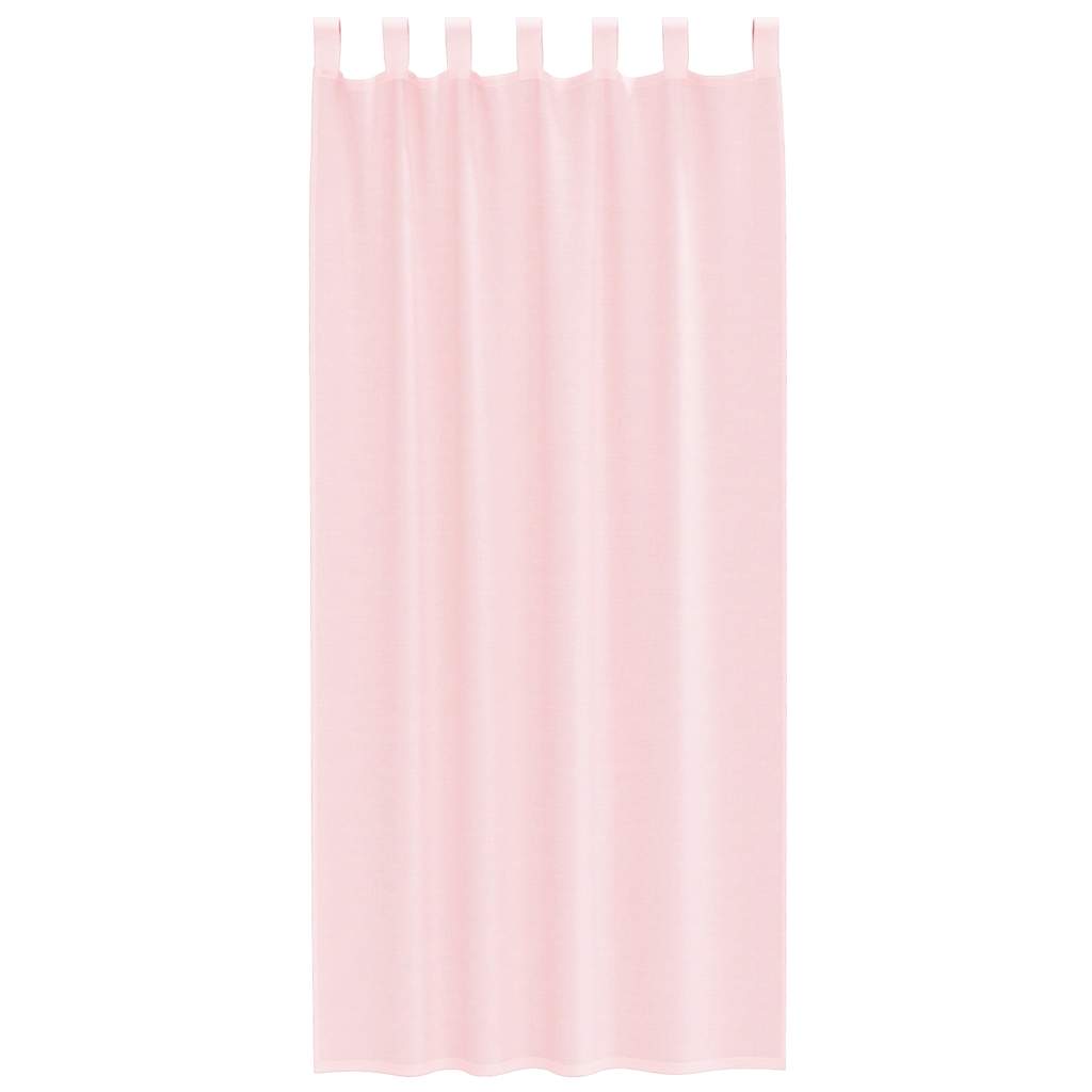 Voile Vorhänge mit Schlaufen 2 Stk. Hellrosa 140x245 cm