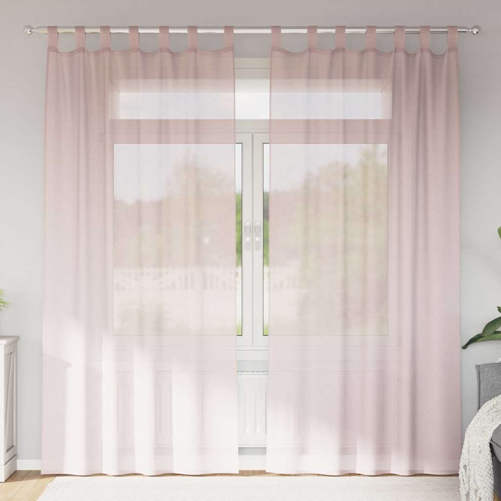 Voile Vorhänge mit Schlaufen 2 Stk. Hellrosa 140x245 cm