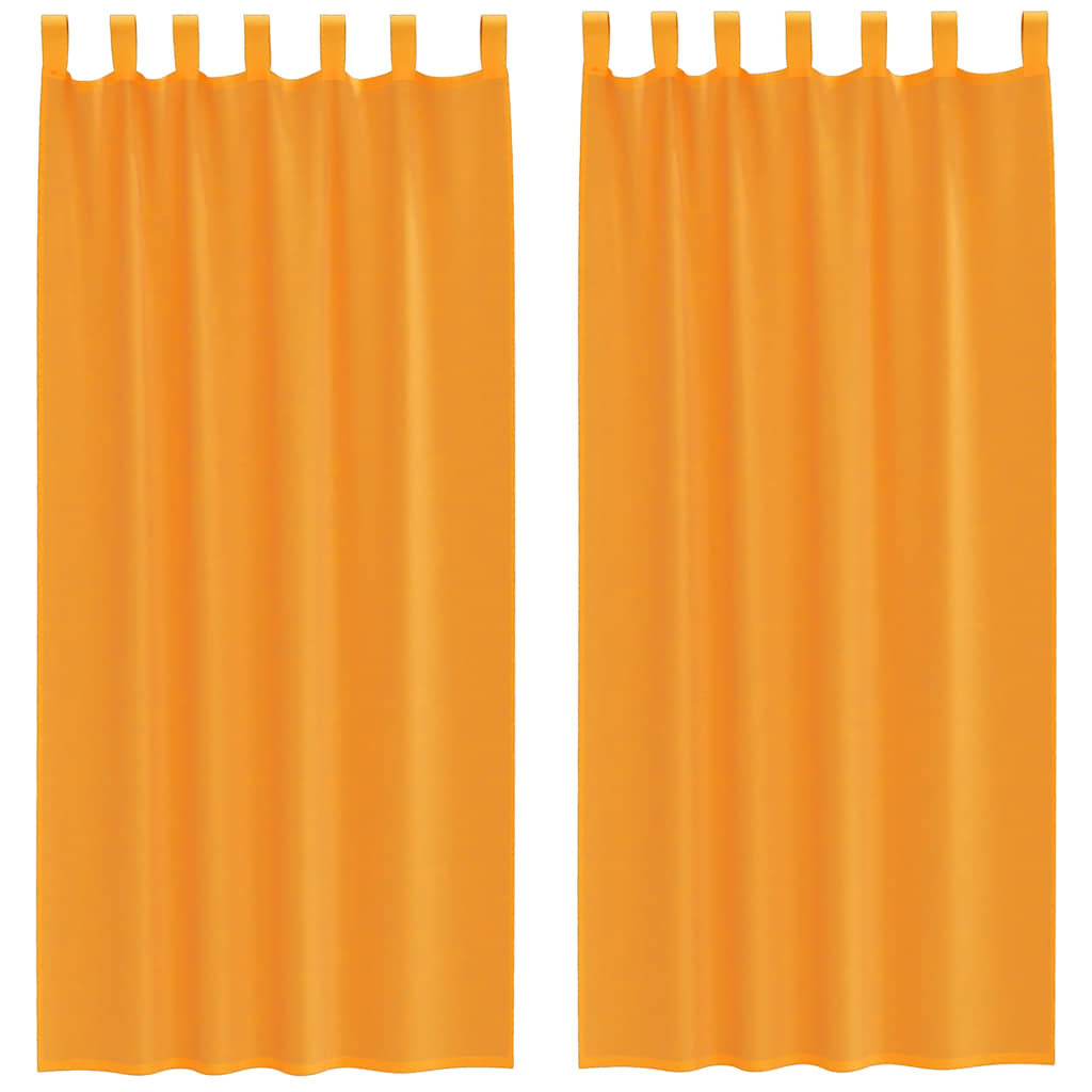 Voile Vorhänge mit Schlaufen 2 Stk. Orange 140x225 cm